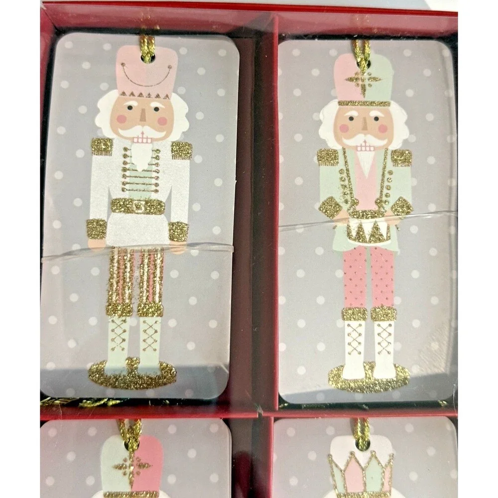 Lady Jayne Nutcracker Christmas Gift Tags 4 Designs 16 Count Pink Green 2x4